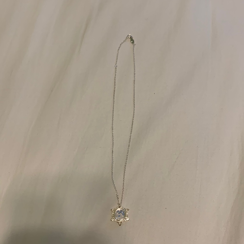 Girls silver snowflake necklace